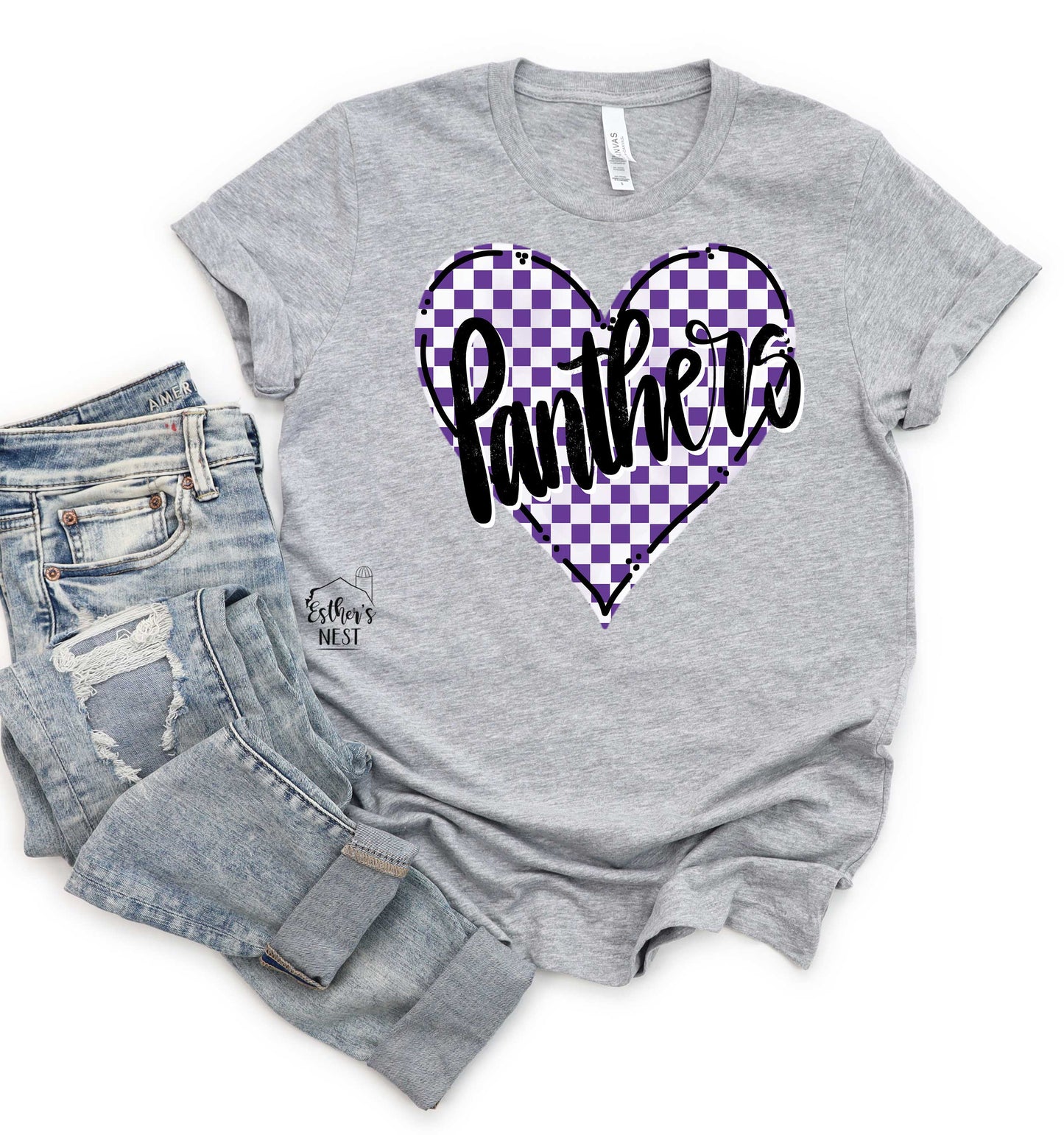 Mascot Heart Spirit Wear Adult Tee | CUSTOMIZEABLE TEAM COLORS | Spirit Wear Collection