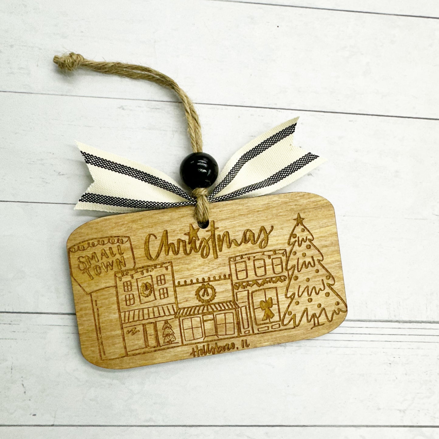 Hillsboro Small Town Christmas Engraved Ornament | Christmas Collection