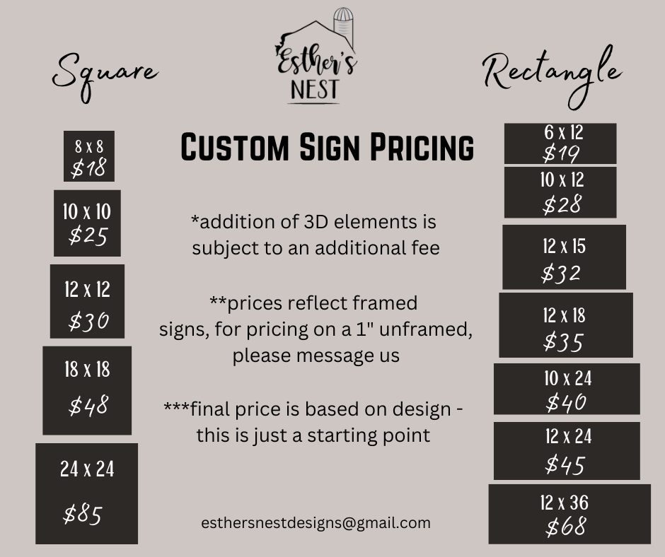 Custom Sign Design Fee Deposit | Home Decor Collection | Everyday Collection