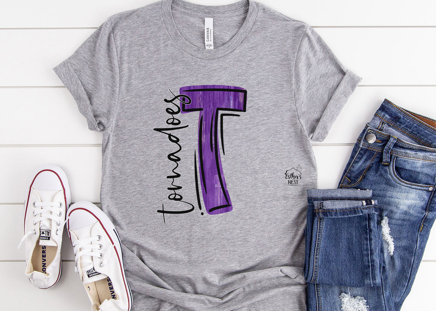 Brushstroke Adult Spirit Tee | Taylorville Tornadoes | Spirit Wear