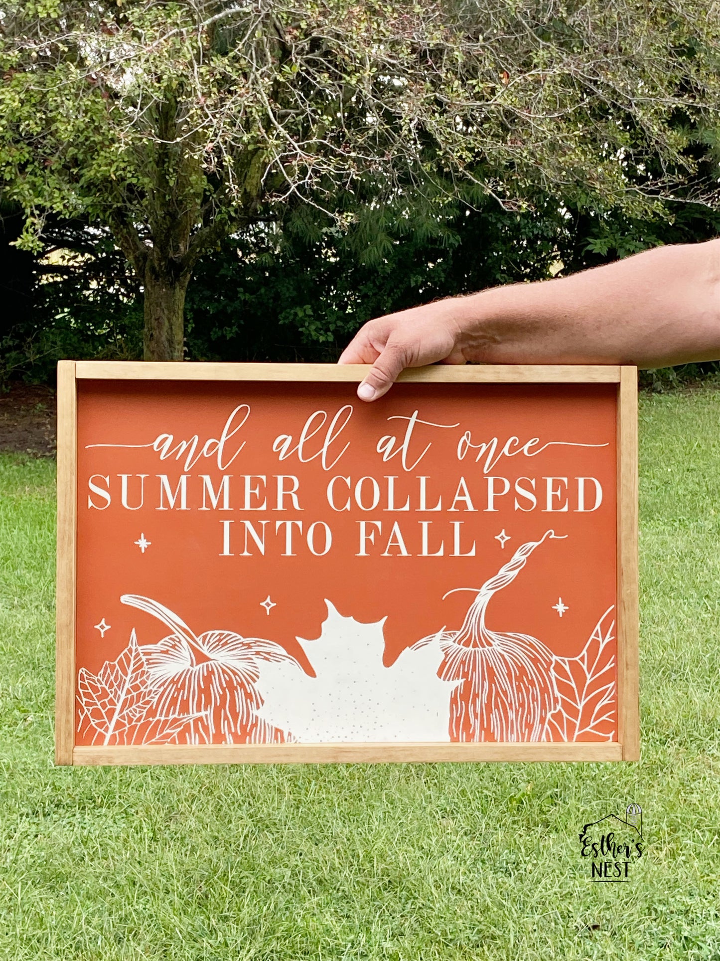 And all at once Summer collapsed into Fall Wood Sign | Home Decor | Fall Collection