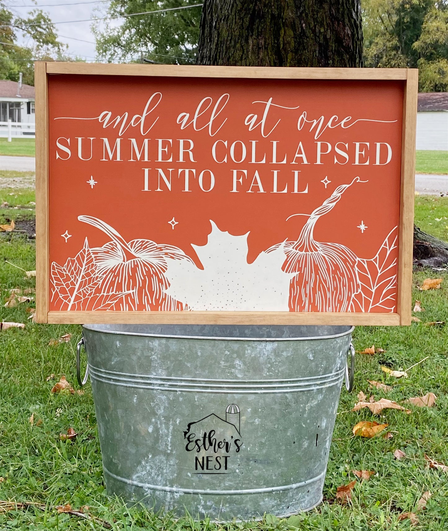 And all at once Summer collapsed into Fall Wood Sign | Home Decor | Fall Collection
