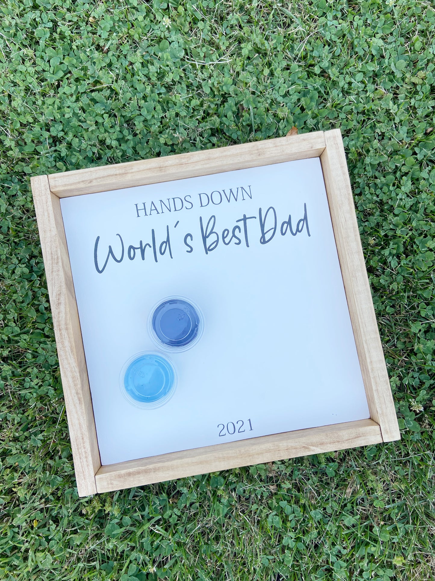 Worlds Best Dad Handprint Sign | Home Decor | Father's Day
