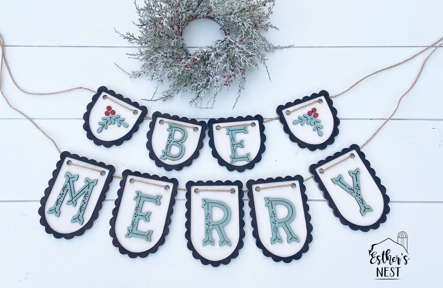 Be Merry Garland | Wood Garland | Adult DIY Kit | Christmas Garland