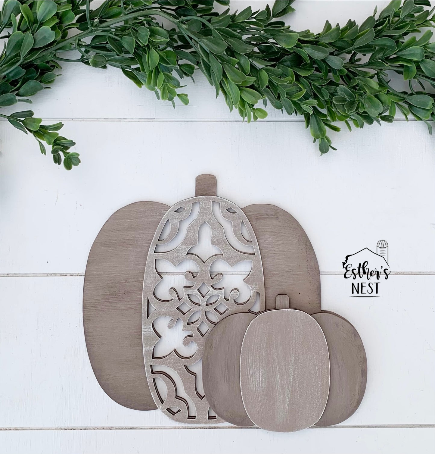 Ornate Pumpkin Wood Shelf Sitter | Home Decor | Fall Collection