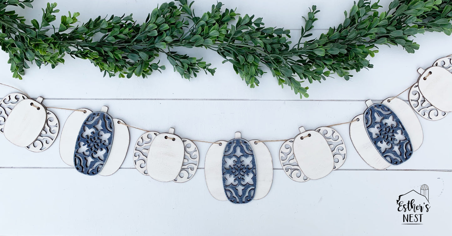 Ornate Pumpkin Banner | Home Decor | Fall Collection