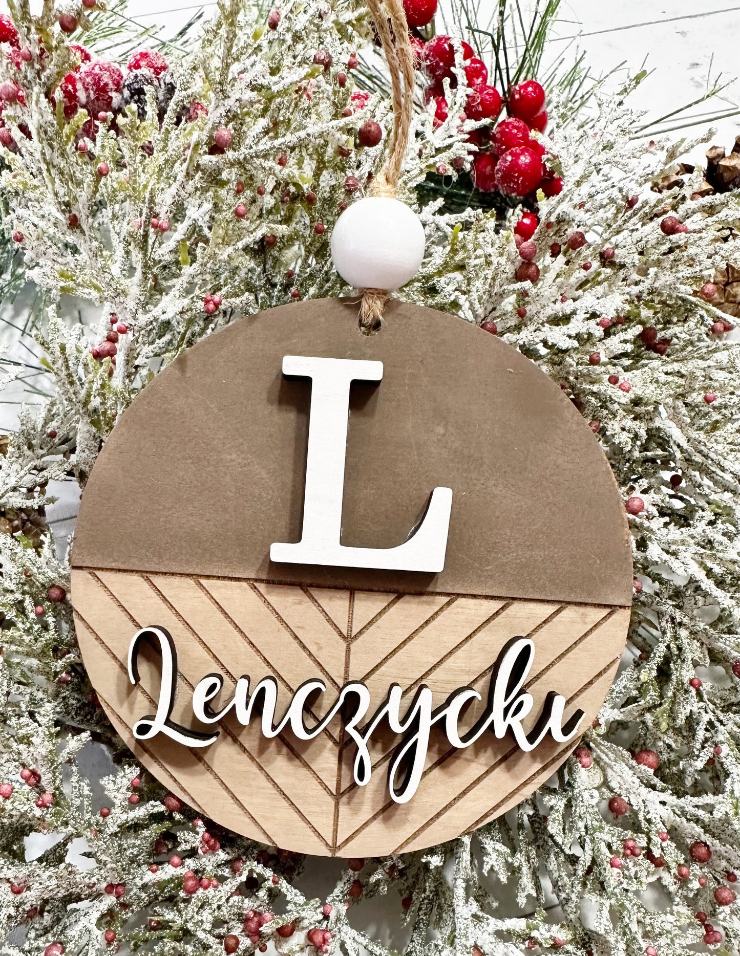 Pattern Personalized Family Christmas Ornament | Christmas Decor