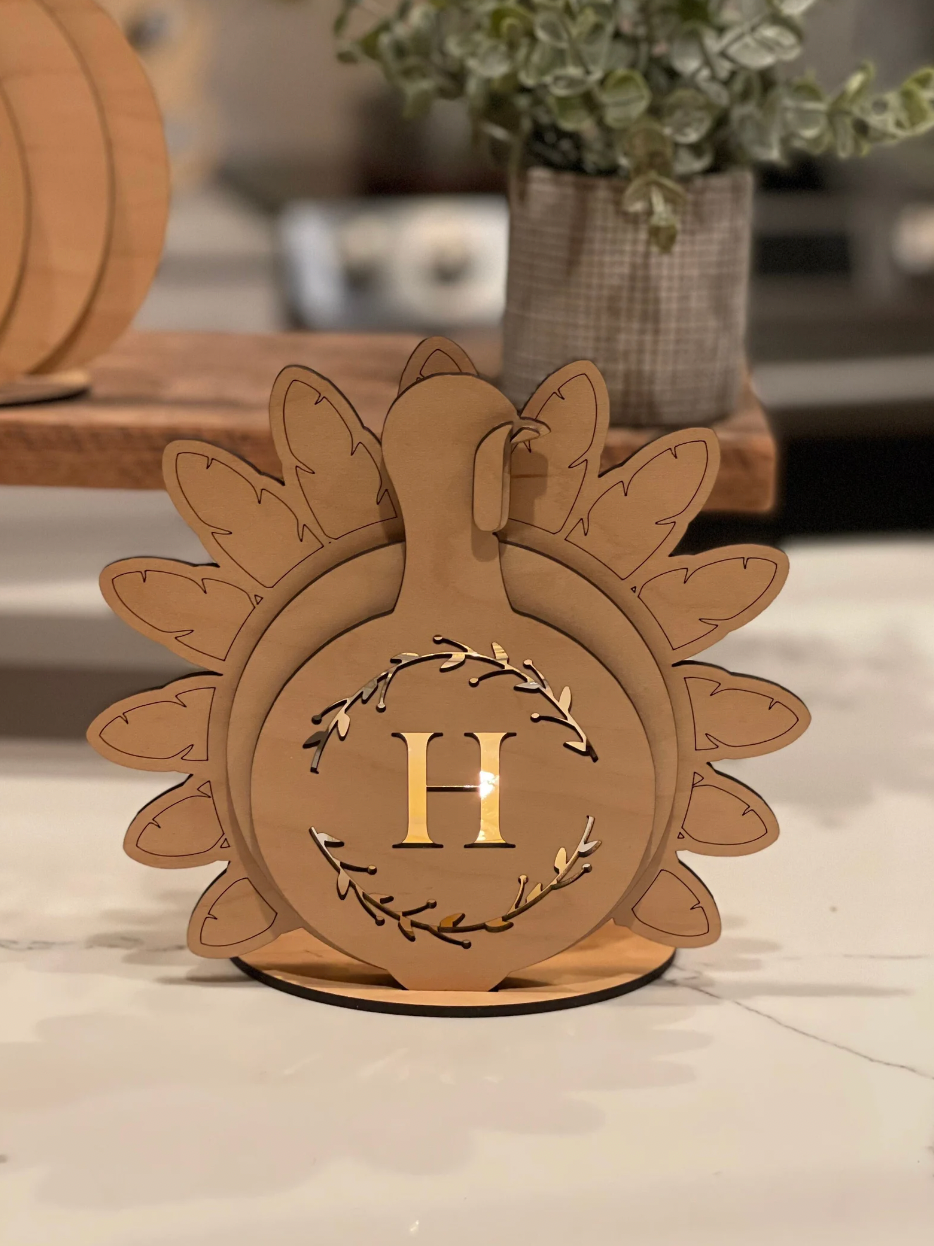 Monogram Thanksgiving Turkey Luminary | Fall Collection