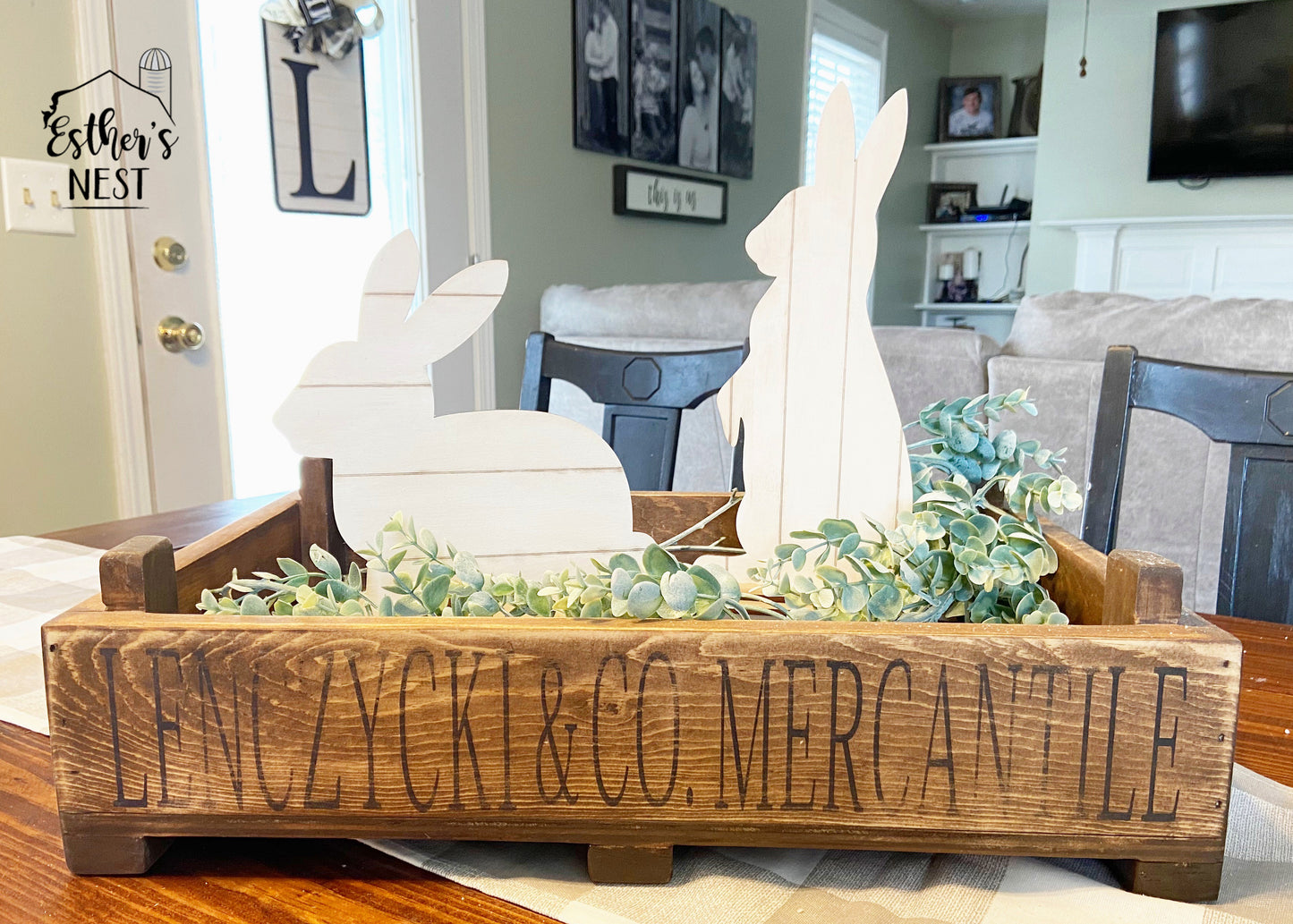 Set of 2 Wood Shiplap Bunnies | Spring Decor | Easter Collection