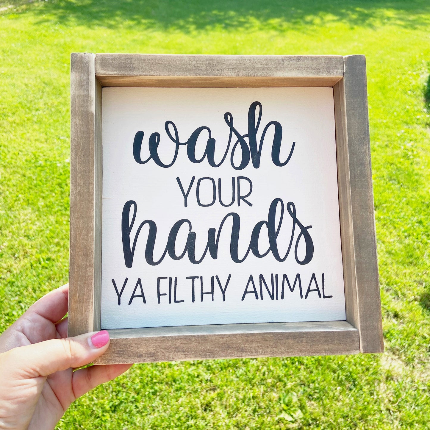 Wash your Hands Bathroom Wood Sign | Funny Bathroom Sign | Bathroom Collection