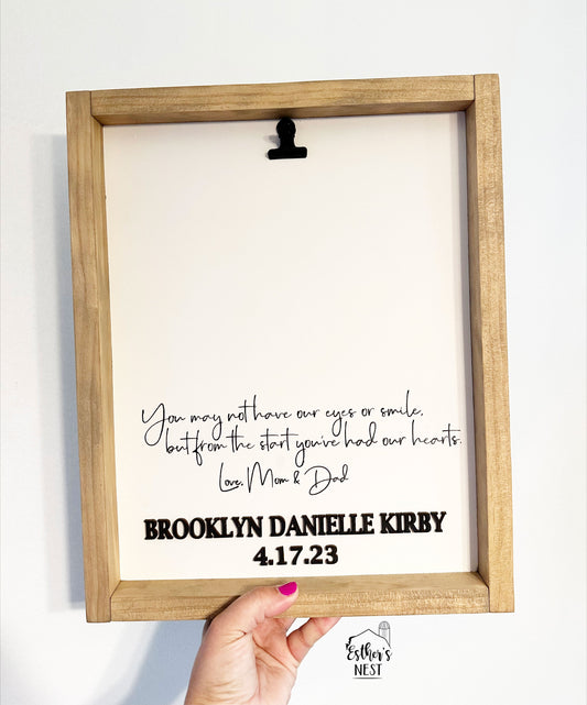 Adoption Photo Holder Sign | Home Decor Collection