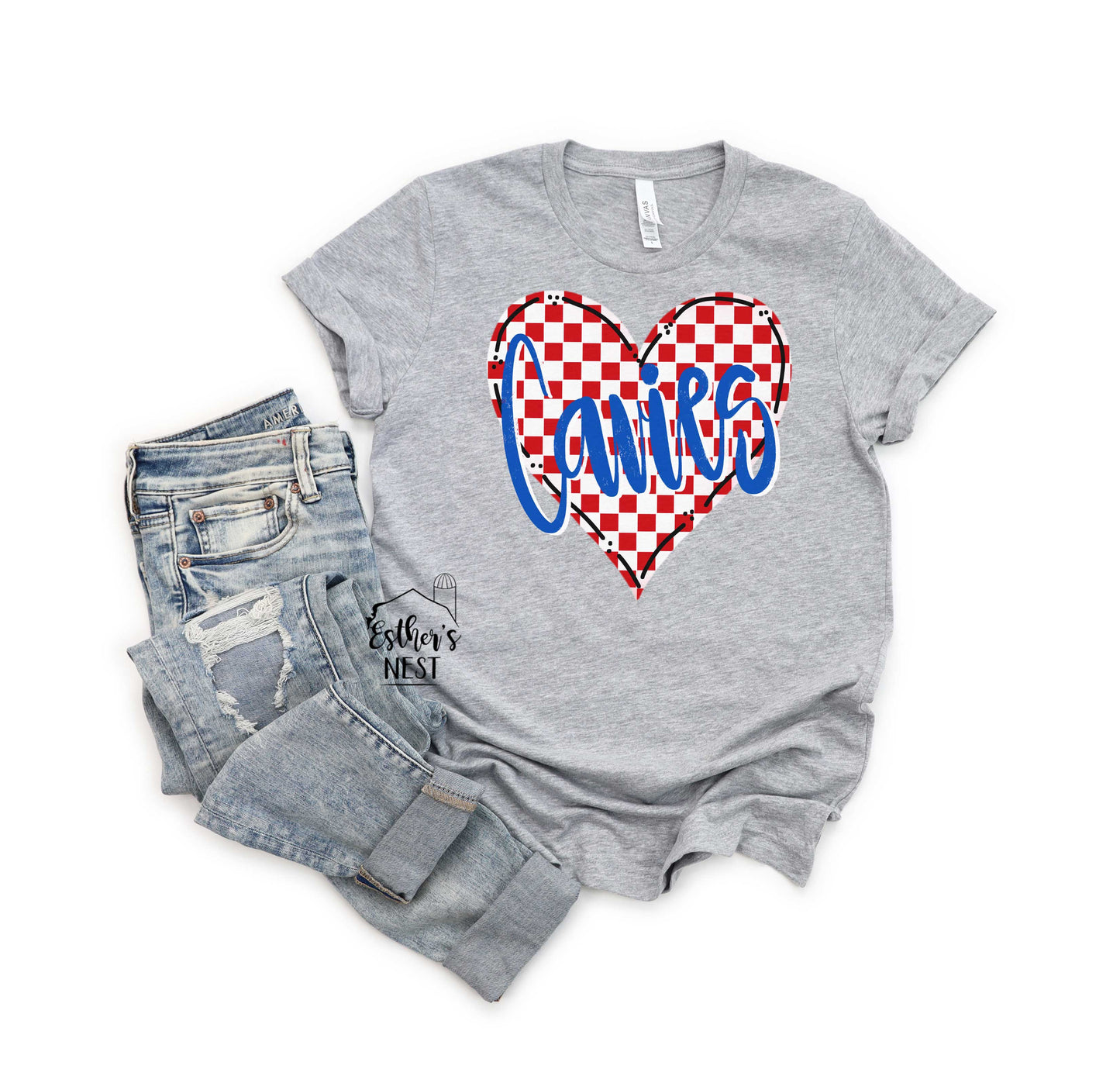 Mascot Heart Spirit Wear Adult Tee | CUSTOMIZEABLE TEAM COLORS | Spirit Wear Collection