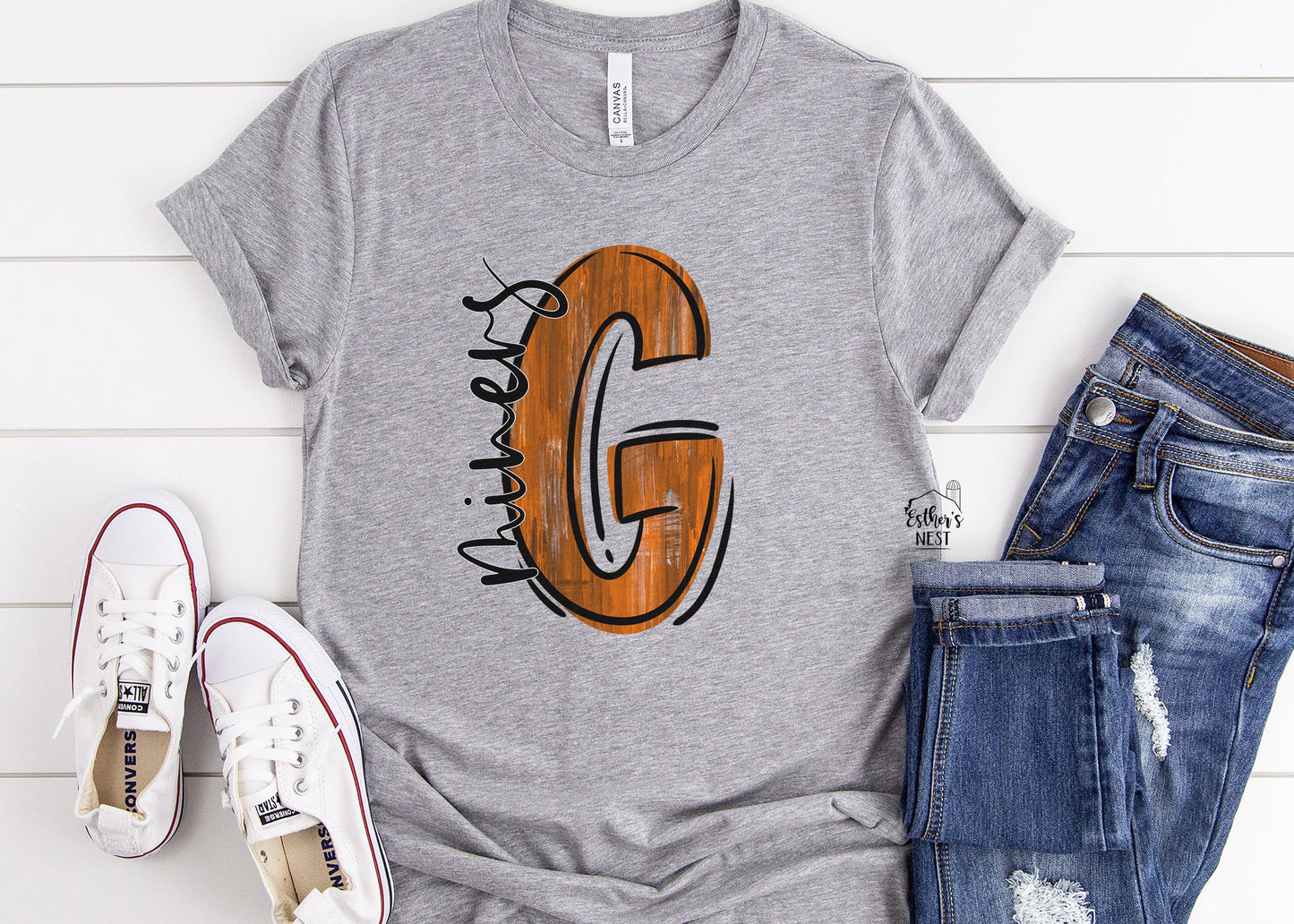 Brushstroke Adult Spirit Tee | Gillespie Miners | Spirit Wear