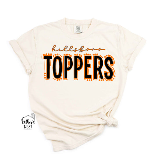 Line & Dot Toppers School Spirit Wear Adult Tee | Hillsboro | Spirit Wear Collection