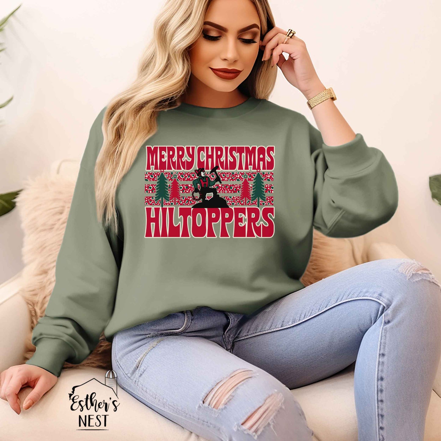 Hiltopper Christmas School Spirit Wear Adult Sweatshirts | Hillsboro | Spirit Wear Collection