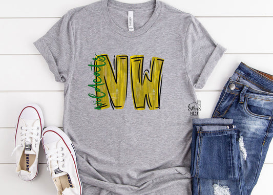 Brushstroke Adult Spirit Tee | North Western Wildcats | Spirit Wear