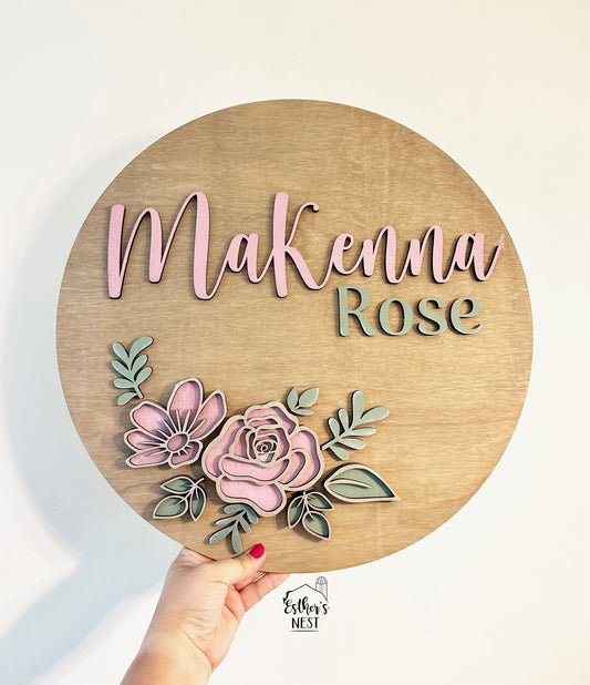 Custom Floral Name Sign | Baby Collection | Children's Collection | Home Decor