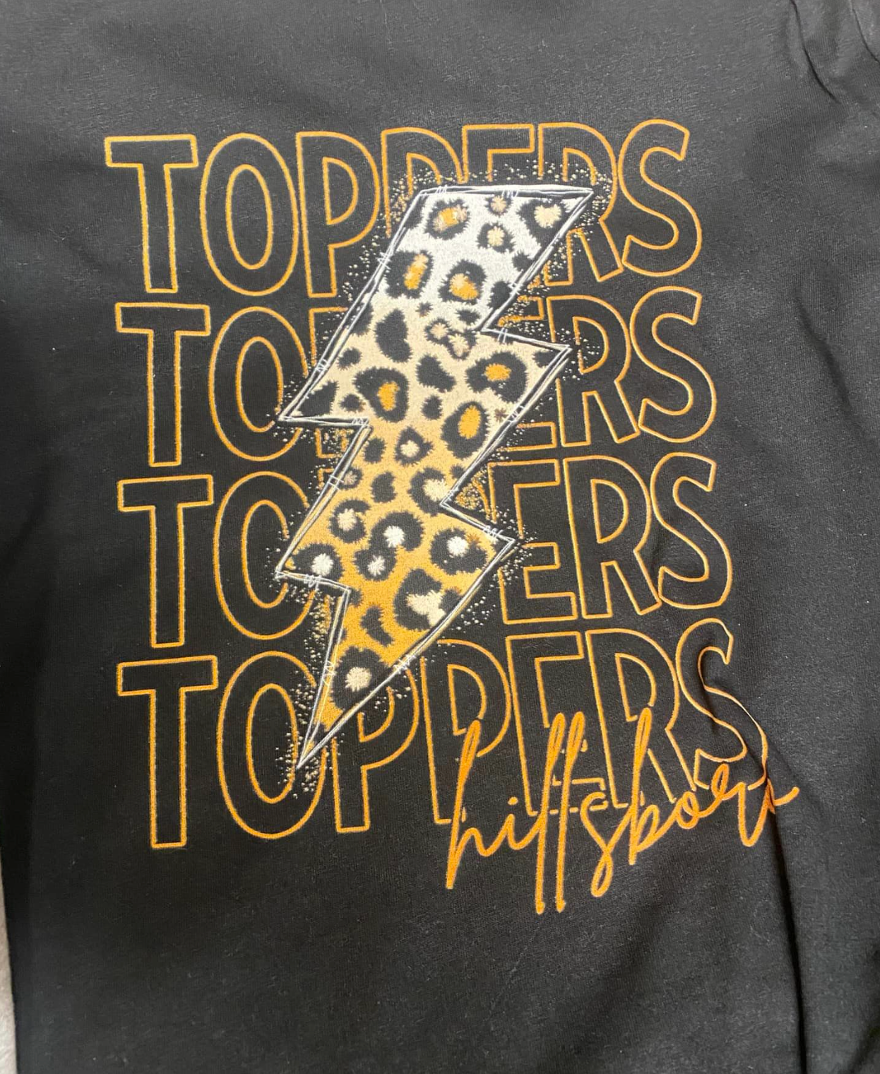 Toppers Stacked Lightening Bolt Spirit Wear Adult Tee | Hillsboro Toppers | Spirit Wear Collection