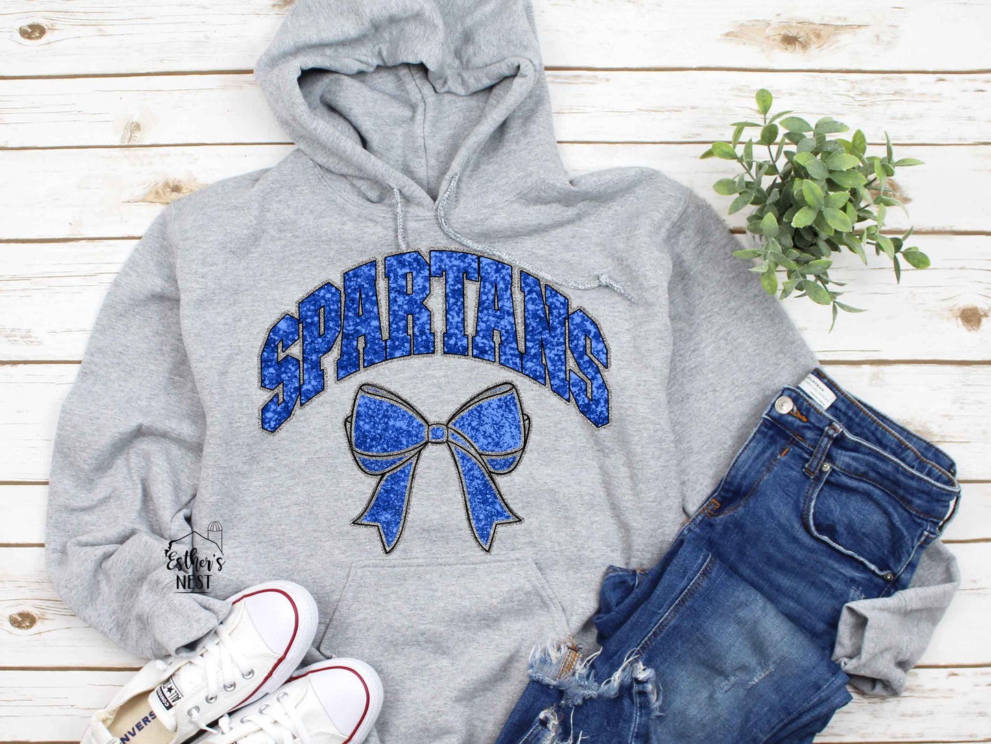 Custom GLITTER BOW Spirit Wear Adult Tee | CUSTOM TEAM | Spirit Wear Collection