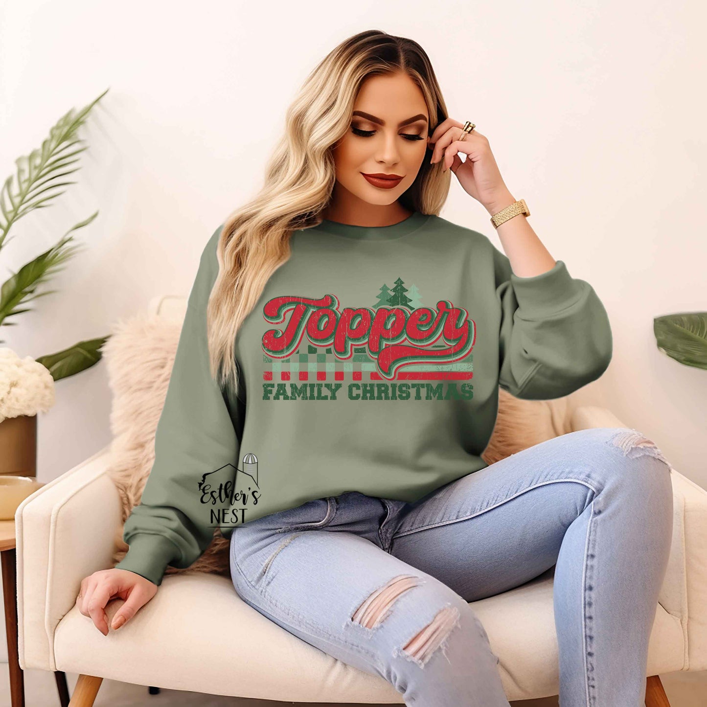Topper Family Christmas School Spirit Wear Adult Sweatshirts | Hillsboro | Spirit Wear Collection