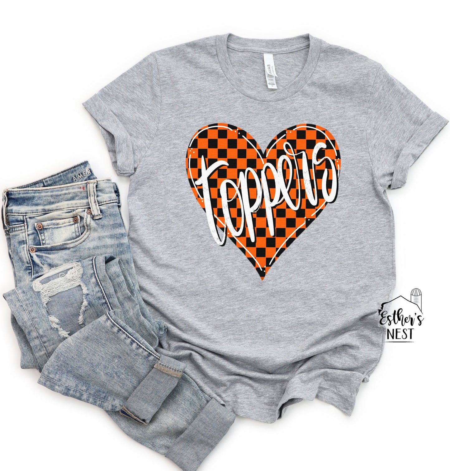 Mascot Heart Spirit Wear Adult Tee | CUSTOMIZEABLE TEAM COLORS | Spirit Wear Collection