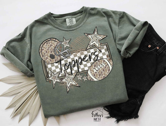 Camo Football School Spirit Wear Adult Tee | Hillsboro | Spirit Wear Collection