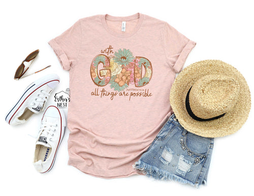 With God Adult Tee | Easter Collection | Spring Collection | Children's Collection | Faith Collection