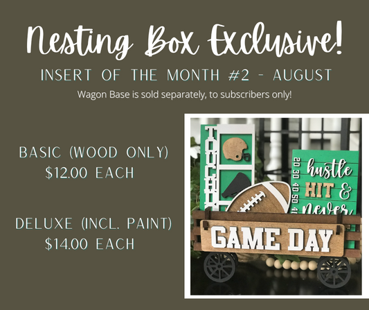 FOOTBALL WAGON INSERT OF THE MONTH - AUGUST 2022 NESTING BOX EXCLUSIVE