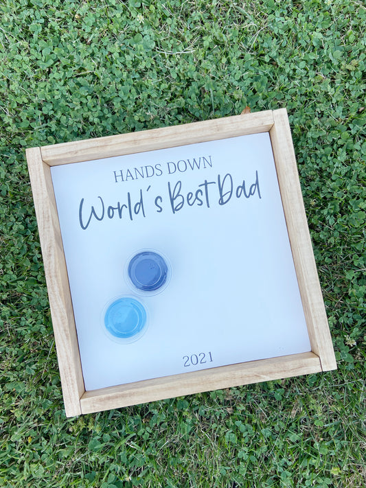 Worlds Best Dad Handprint Sign | Home Decor | Father's Day