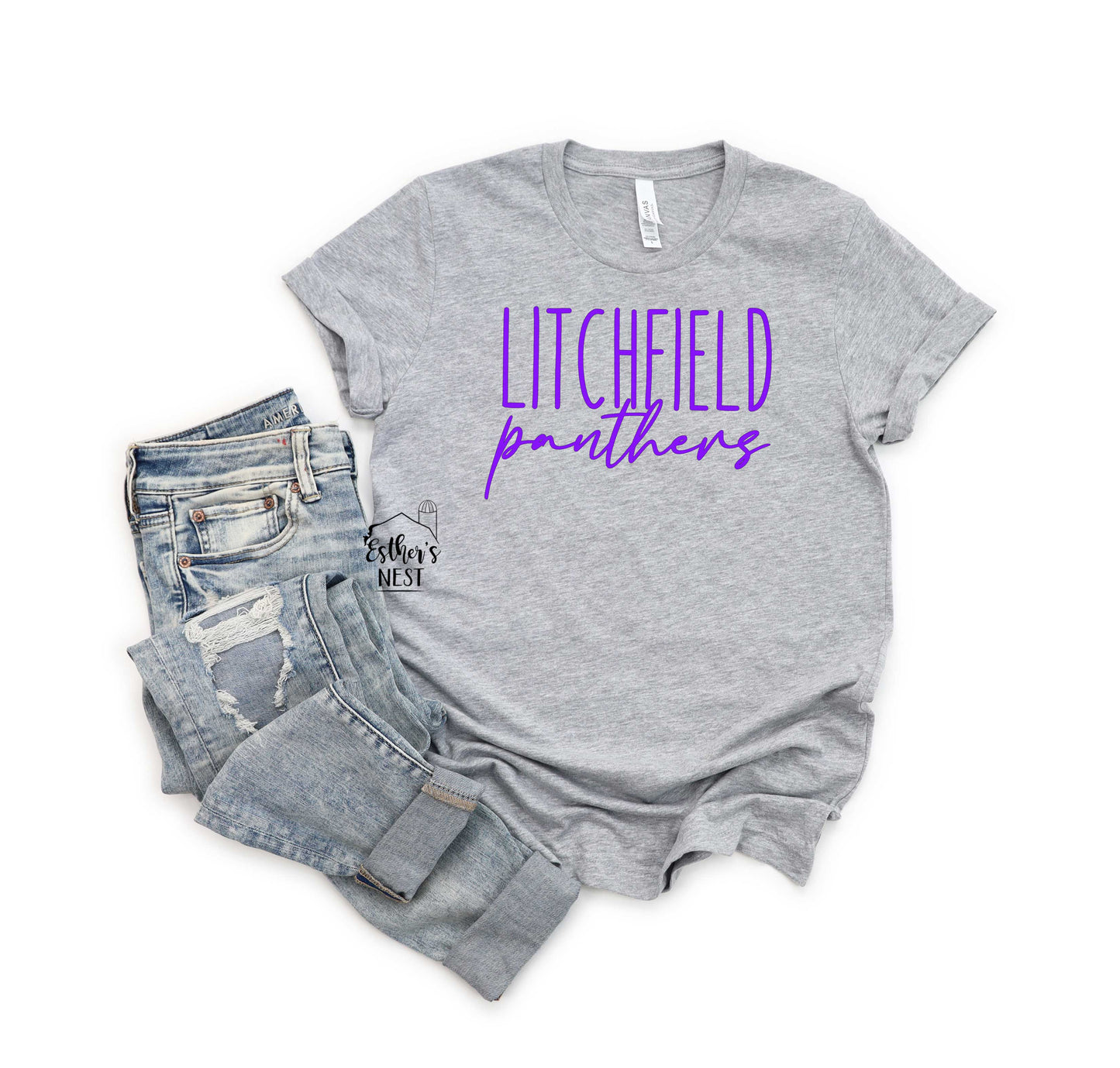 Litchfield Panthers Boho 2022 Fall School Spirit Wear Adult Tee | Litchfield Panthers | Spirit Wear Collection