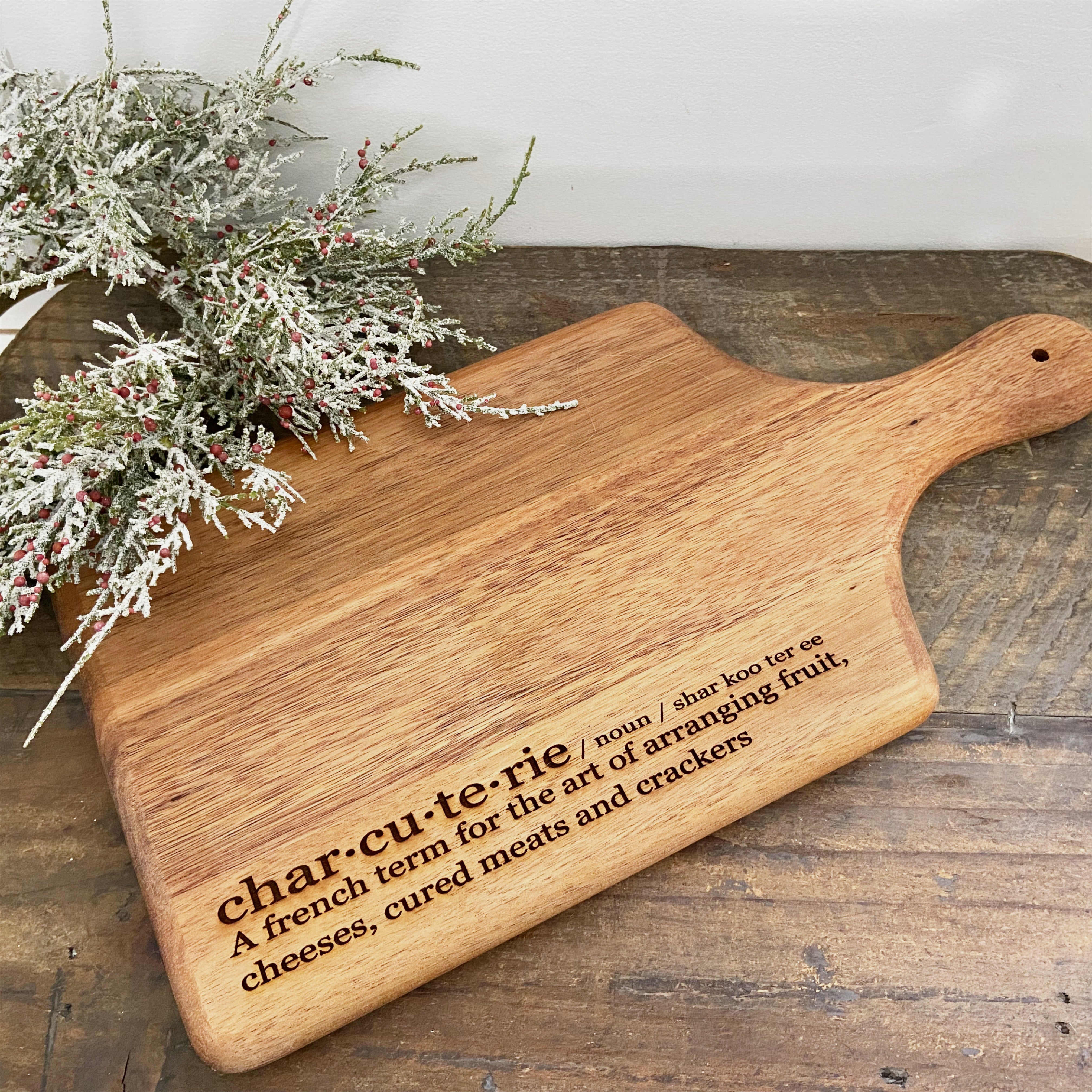 Charcuterie Definition Engraved Cutting Board, Christmas Collection