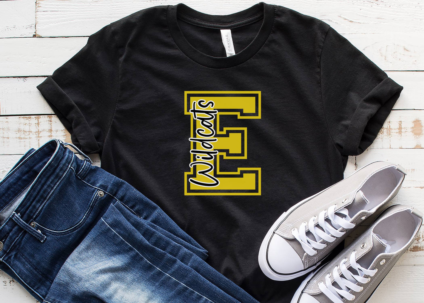 Copy of Custom Varsity School Spirit Wear Adult Tee | Edinburg Wildcats | Spirit Wear