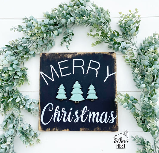 Merry Christmas Trees Wood Signs | Christmas Decor | Home Decor