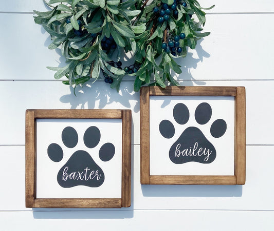 Personalized Dog Paw Wood Sign | Pet Collection | Everyday Collection