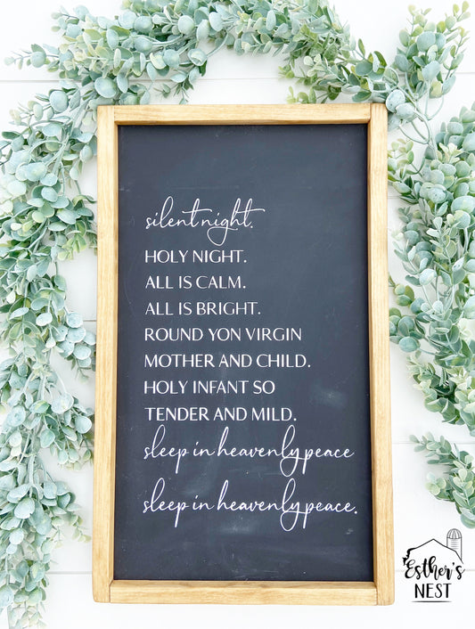 Silent Night Wood Sign | Christmas Decor | Home Decor