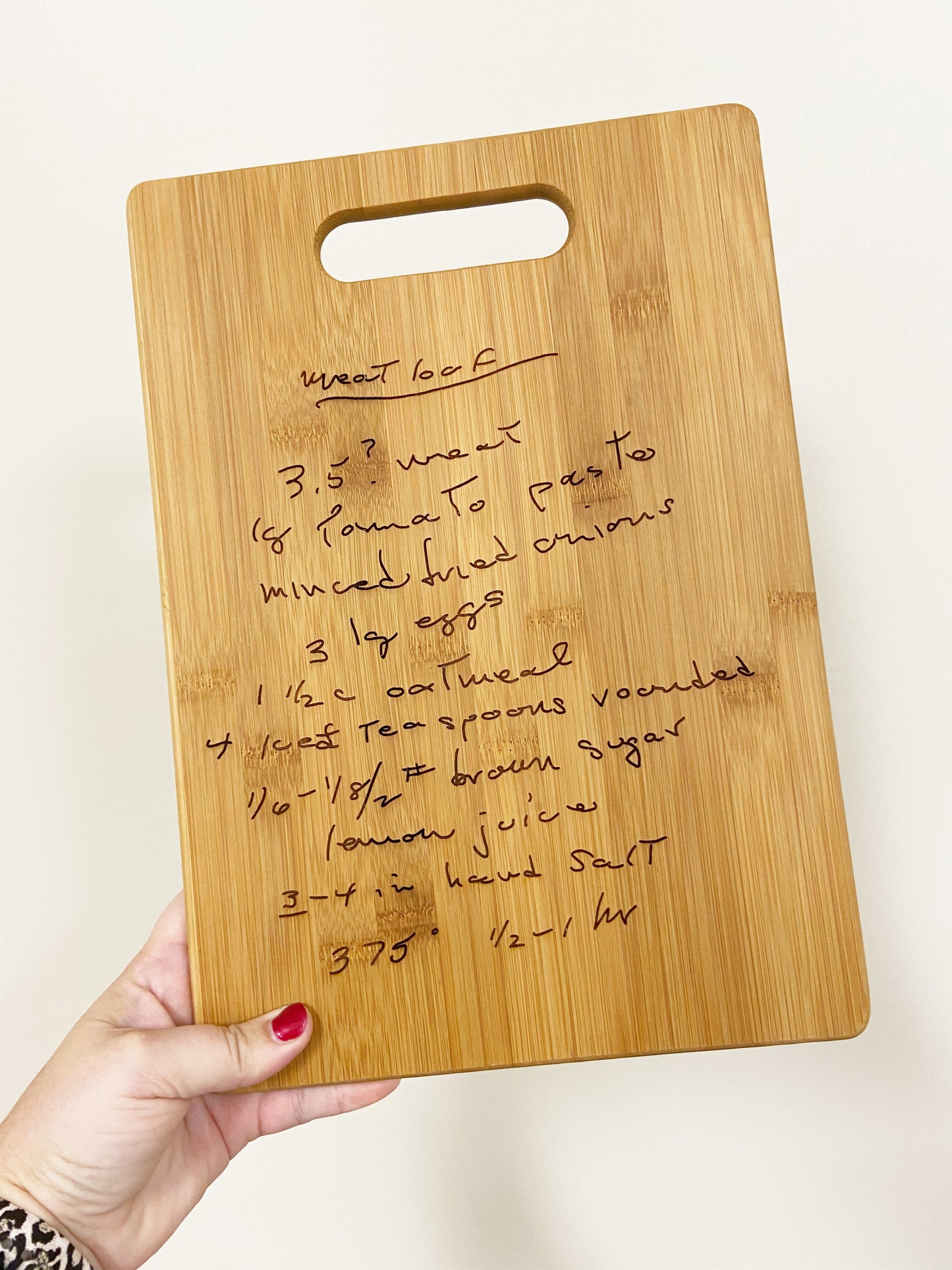 Handwritten Recipe Engraved Cutting Board | Cutting Board Collection | Everyday Collection