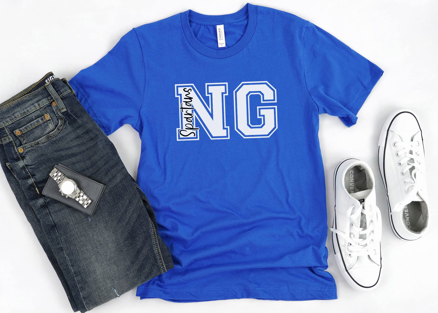 Custom Varsity School Spirit Wear Adult Tee | NG Spartans | Spirit Wear