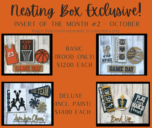 Basketball/Volleyball/Cheer/Band WAGON INSERT OF THE MONTH - OCTOBER 2022 NESTING BOX EXCLUSIVE