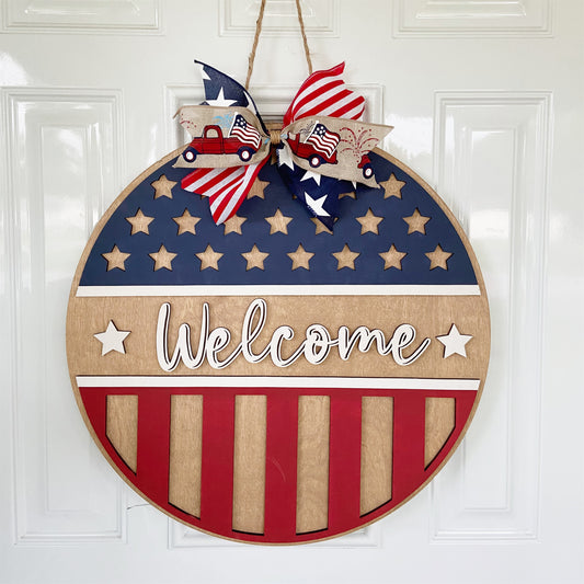 Welcome Patriotic Door Hanger |  Patriotic Collection