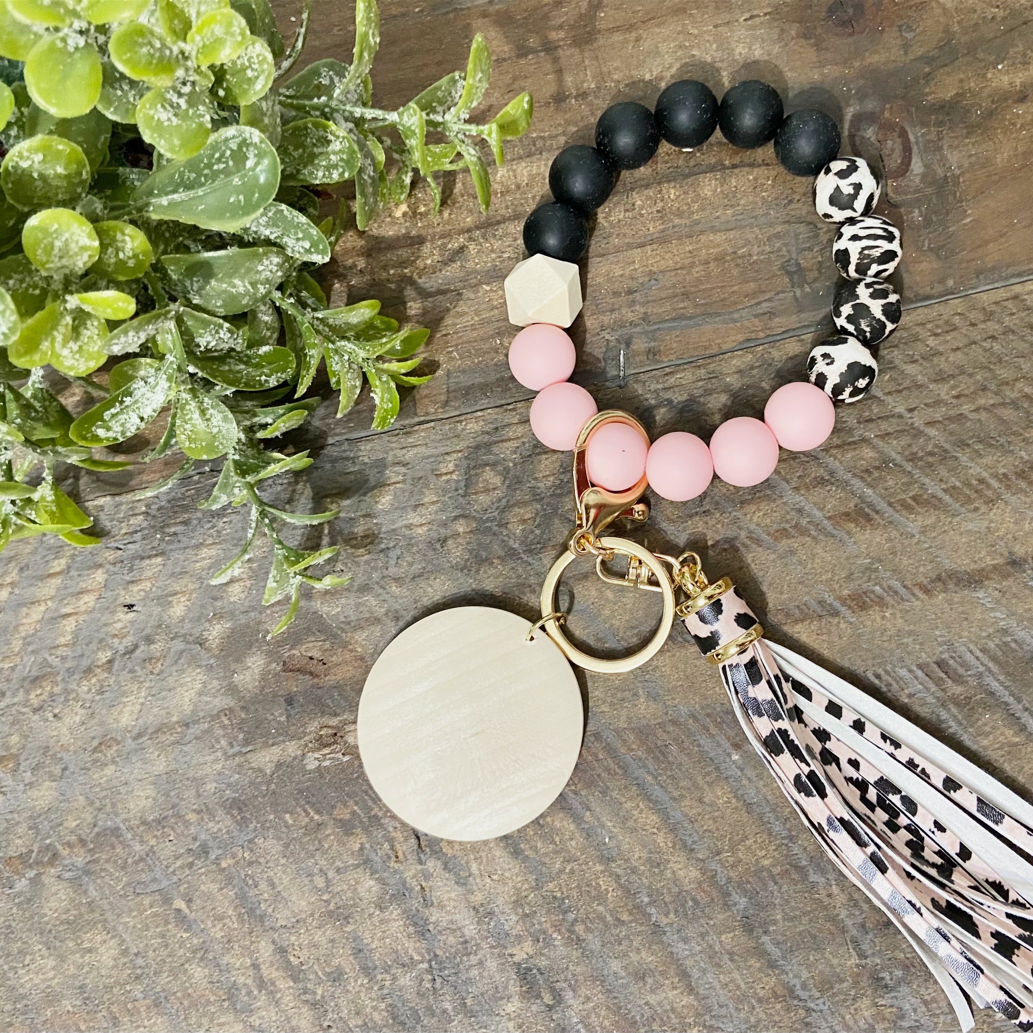 Silicone Beaded Keychain Bracelet