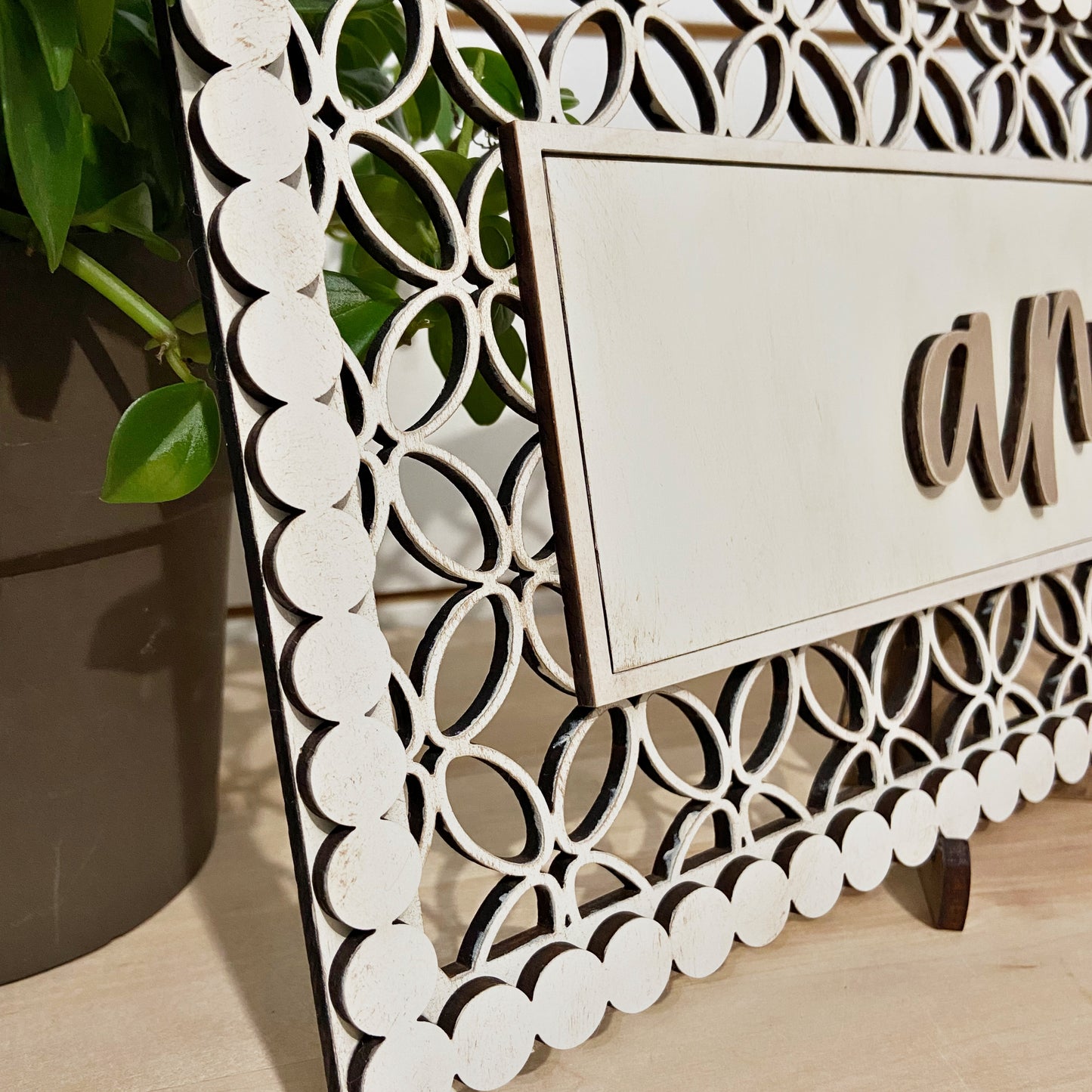 Rectangle Interchangeable Pattern Sign with Amen Insert | Everyday Collection | Adult DIY Collection