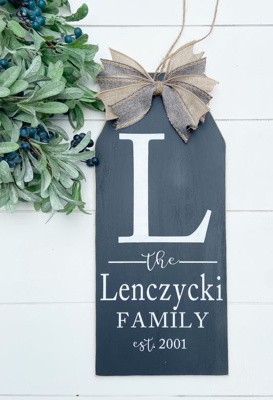 Personalized Large Wood Tag Door Hanger