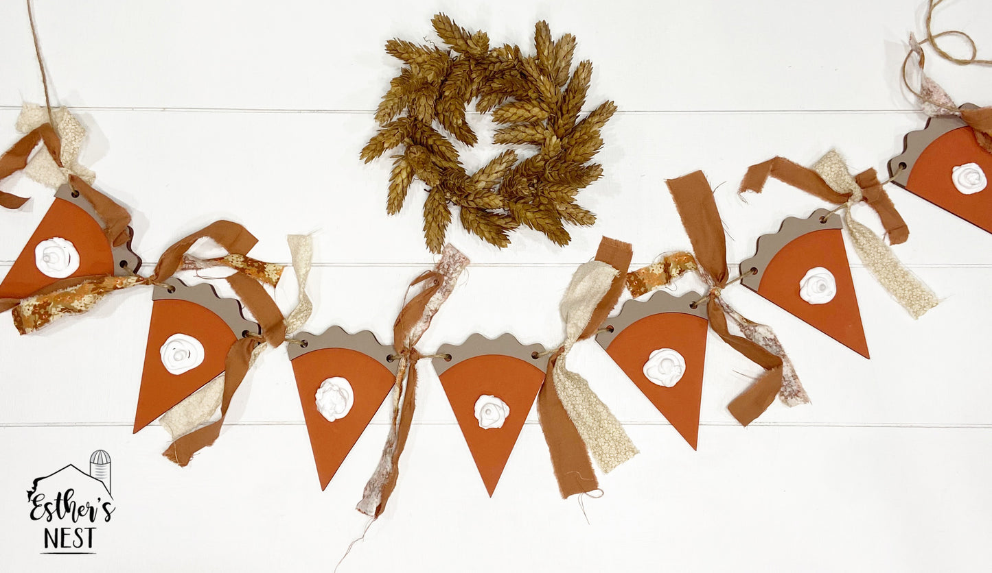Pumpkin Pie Garland | Wood Garland | Adult DIY Kit | Thanksgiving Garland