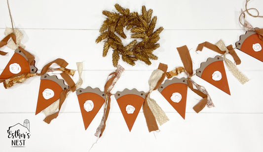 Pumpkin Pie Garland | Wood Garland | Adult DIY Kit | Thanksgiving Garland
