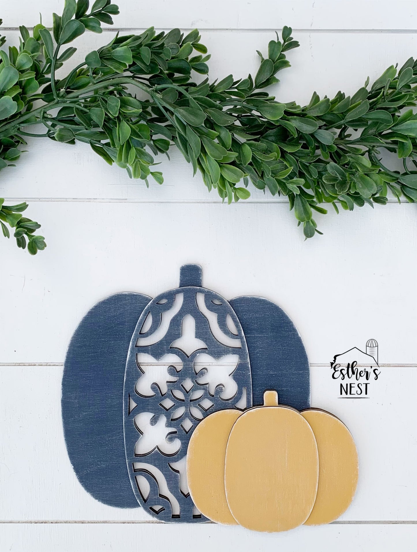 Ornate Pumpkin Wood Shelf Sitter | Home Decor | Fall Collection