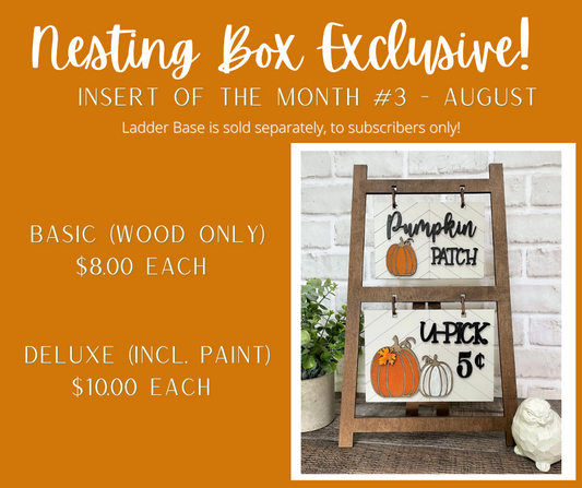 PUMPKIN LADDER FRAME INSERT OF THE MONTH - AUGUST 2022 NESTING BOX EXCLUSIVE