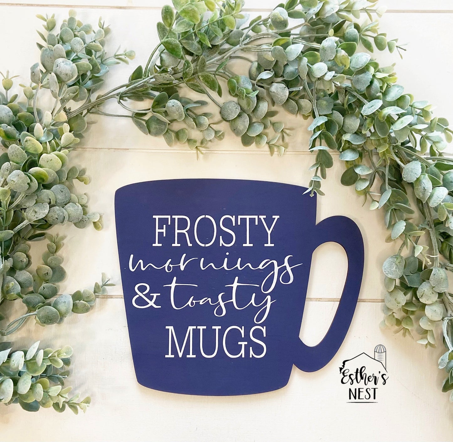 Frosty Mornings & Toasty Mugs Shelf Sitter | Home Decor | Winter Collection